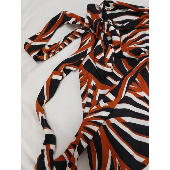 NY & Company Maxi Slit Skirt Plus Sz XXL Exotic Mediterranean Tiger Coquette - Picture 6 of 16